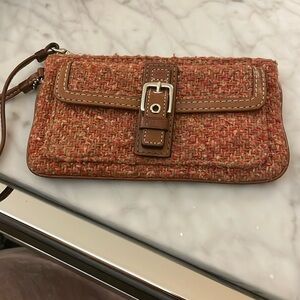 Coach wristlet with front pocket